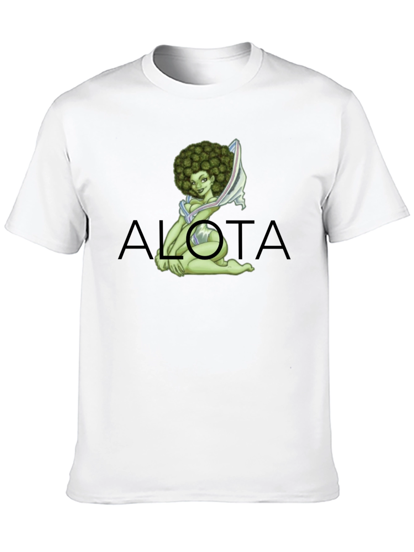 Novelty Alota T-Shirt - Marijuana Bud Afro Girl