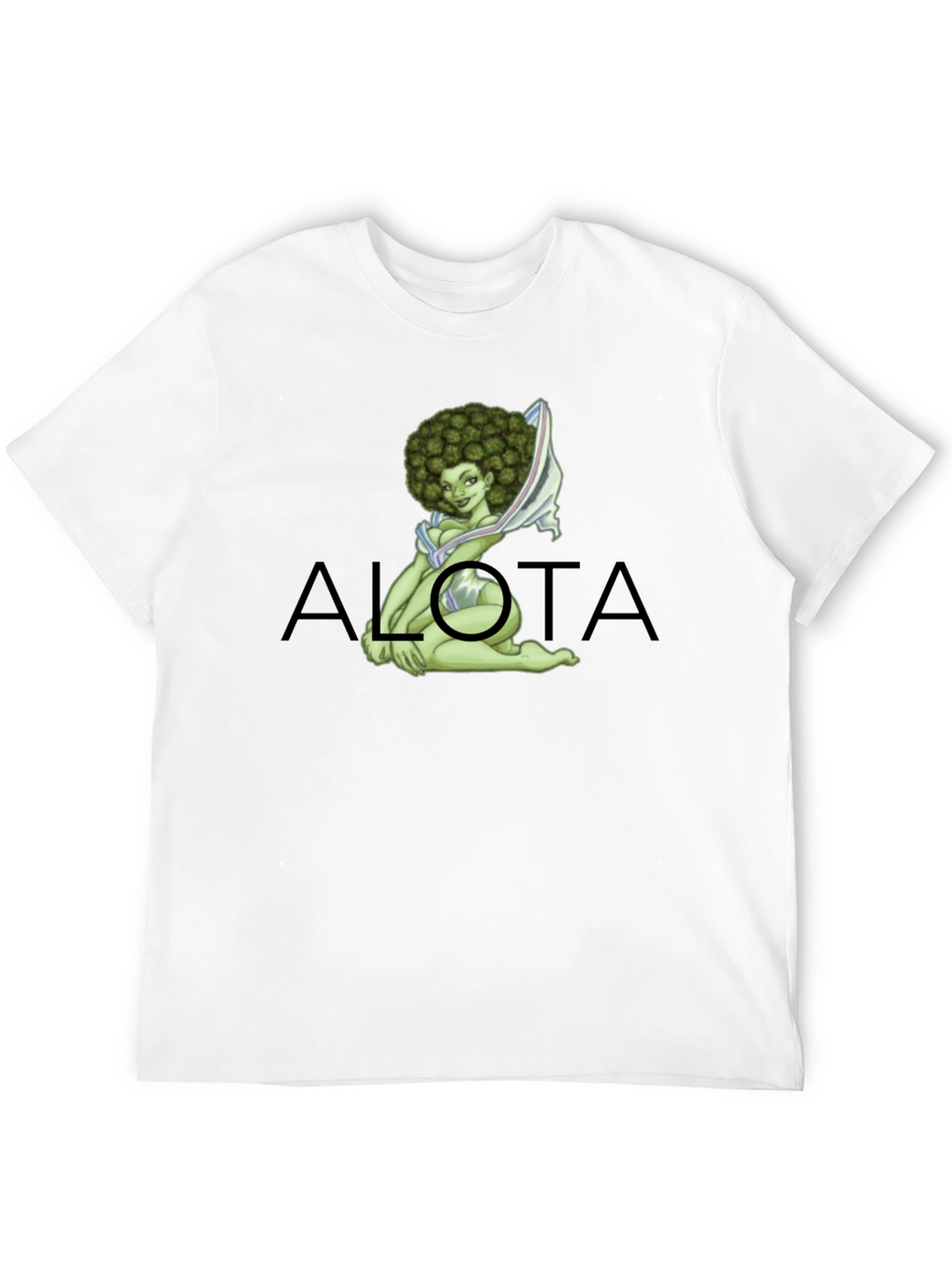 Novelty Alota T-Shirt - Marijuana Bud Afro Girl