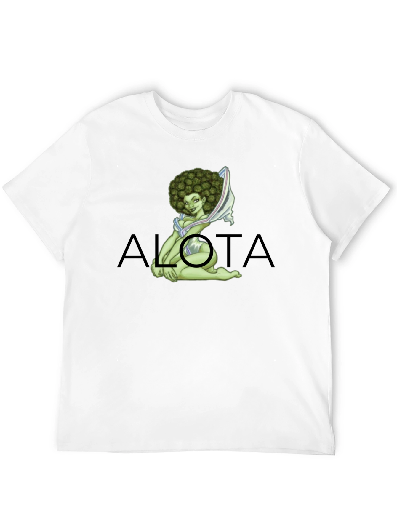 Novelty Alota T-Shirt - Marijuana Bud Afro Girl