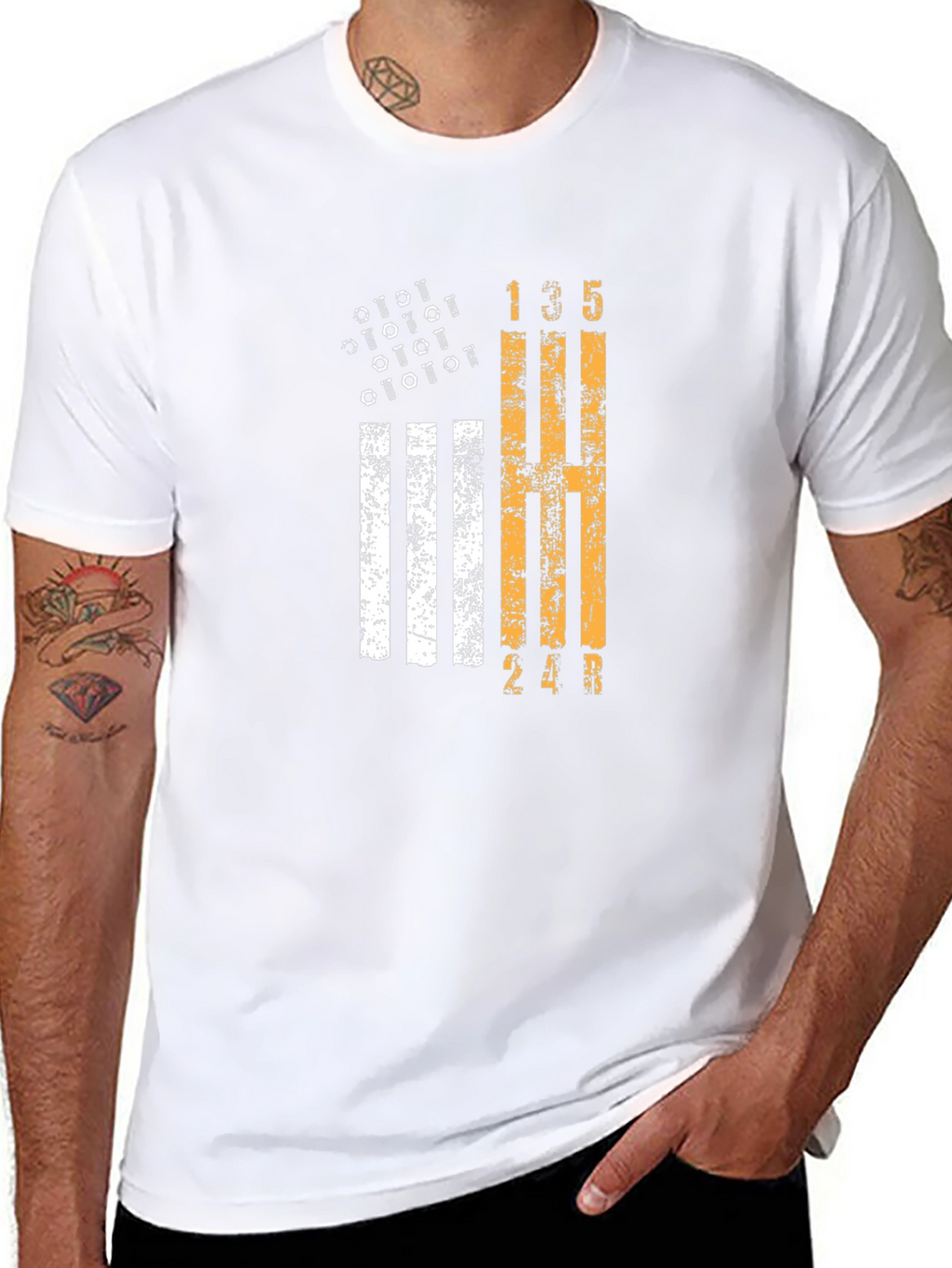 Manual Transmission Flag Graphic Tee - Black Cotton