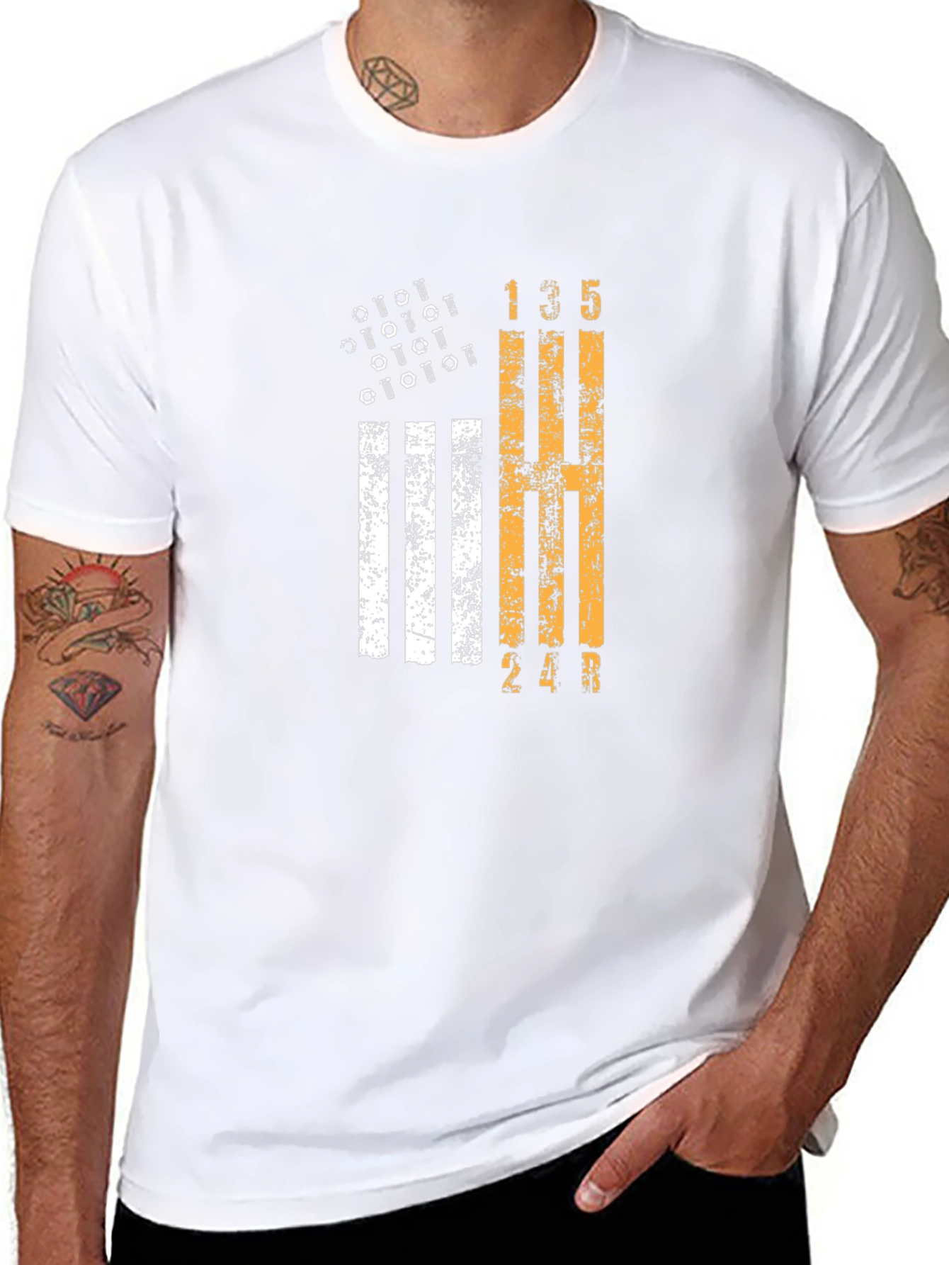 Manual Transmission Flag Graphic Tee - Black Cotton