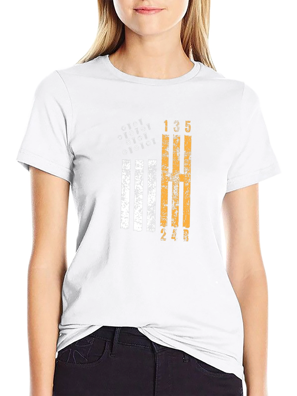 Manual Transmission Flag Graphic Tee - Black Cotton