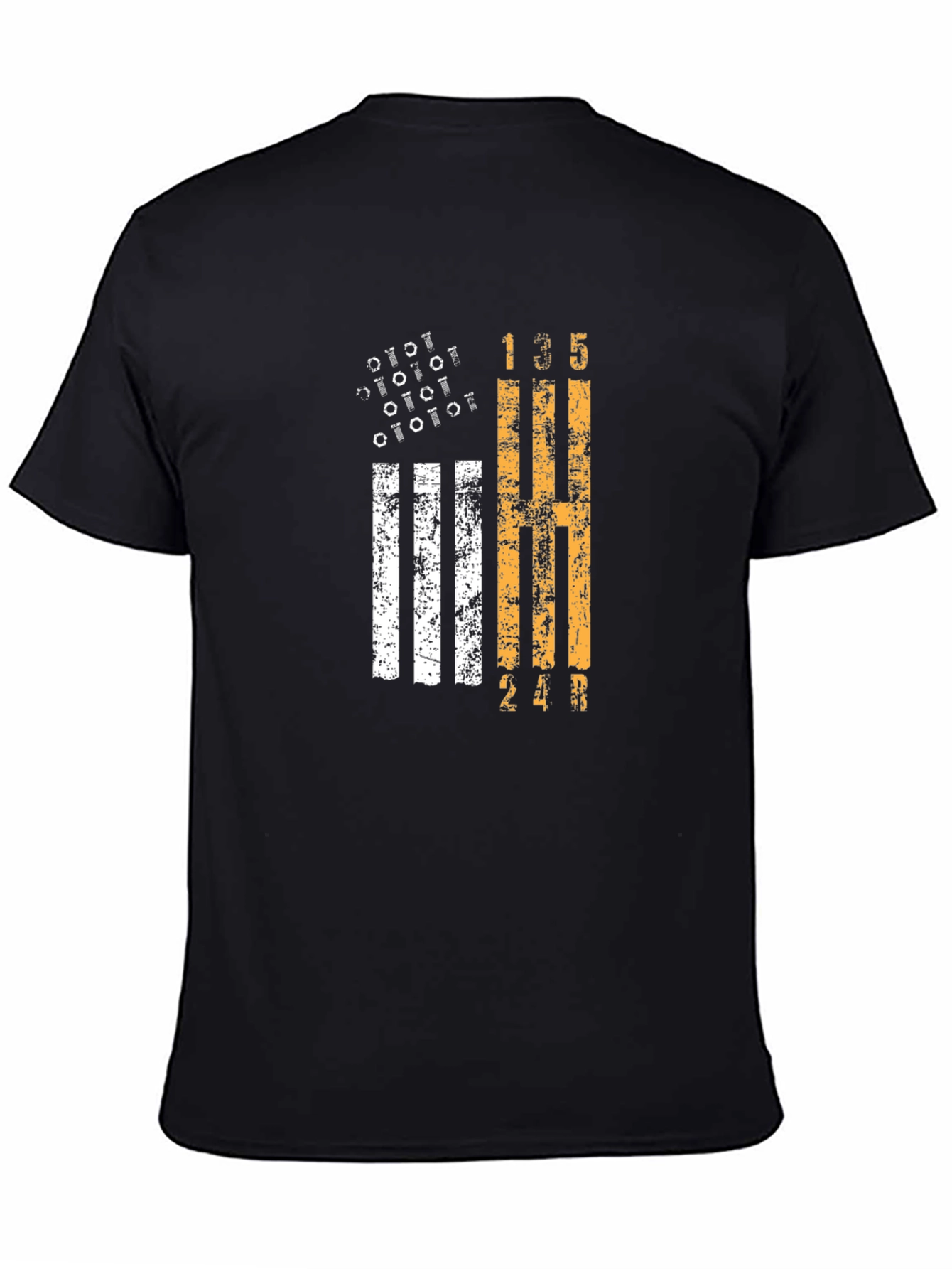 Manual Transmission Flag Graphic Tee - Black Cotton