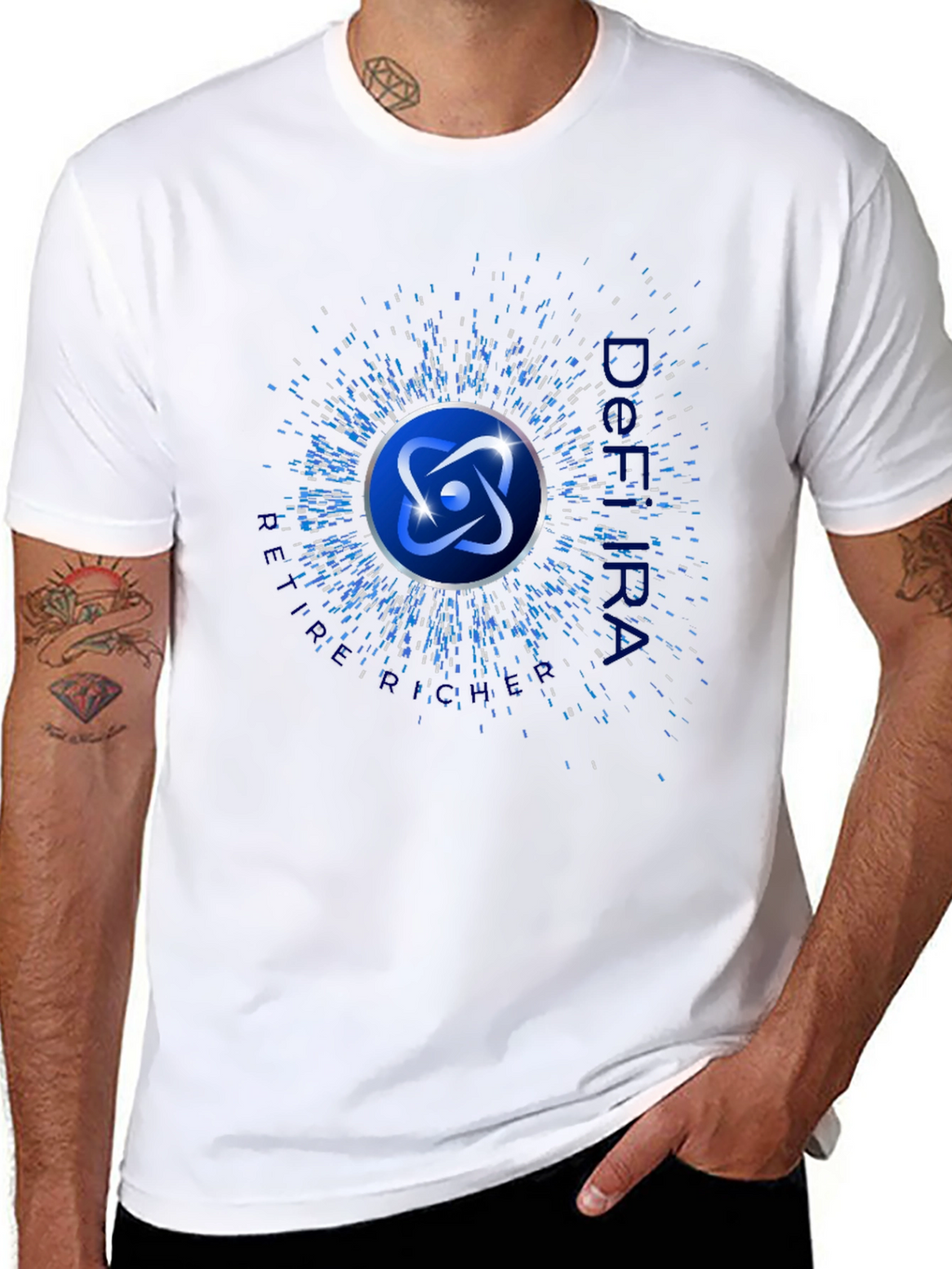 Atom Symbol Graphic Print Black T-Shirt
