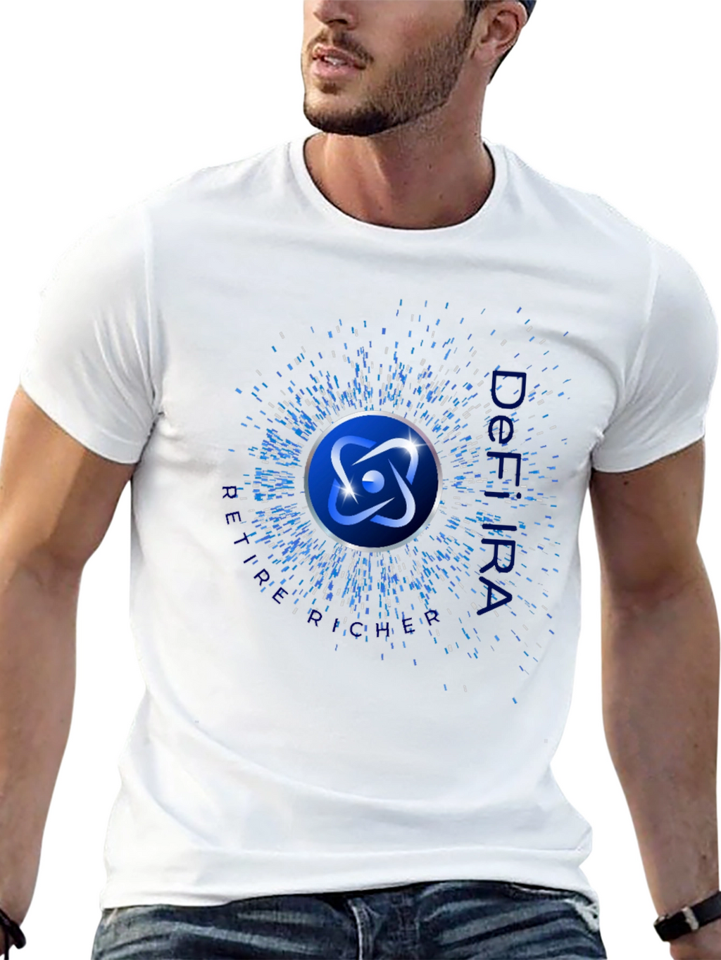 Atom Symbol Graphic Print Black T-Shirt