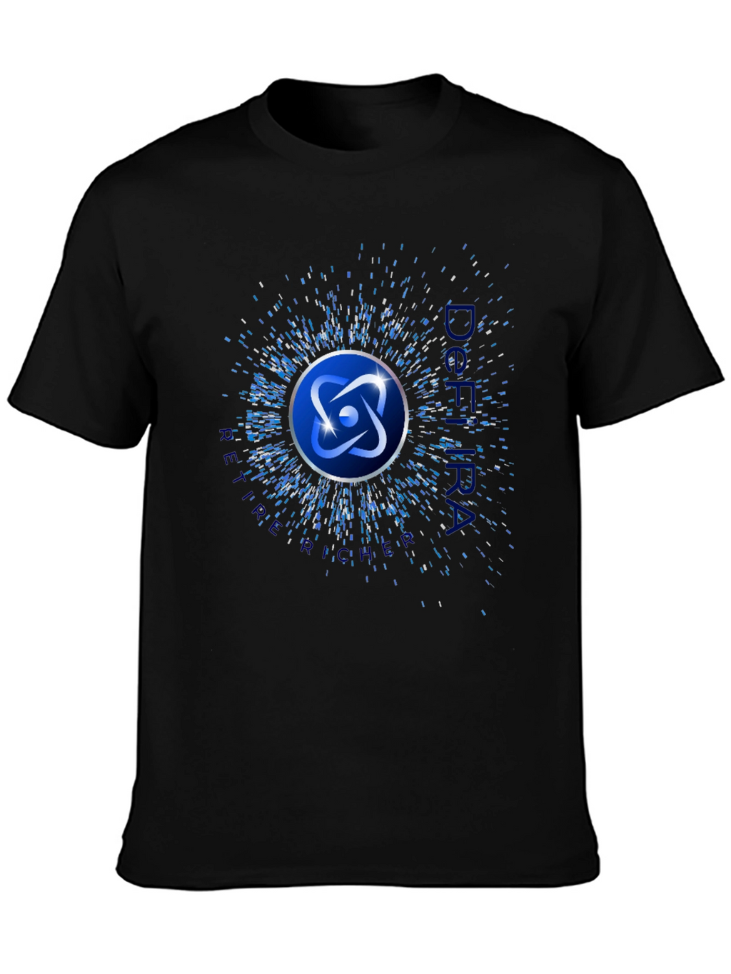 Atom Symbol Graphic Print Black T-Shirt