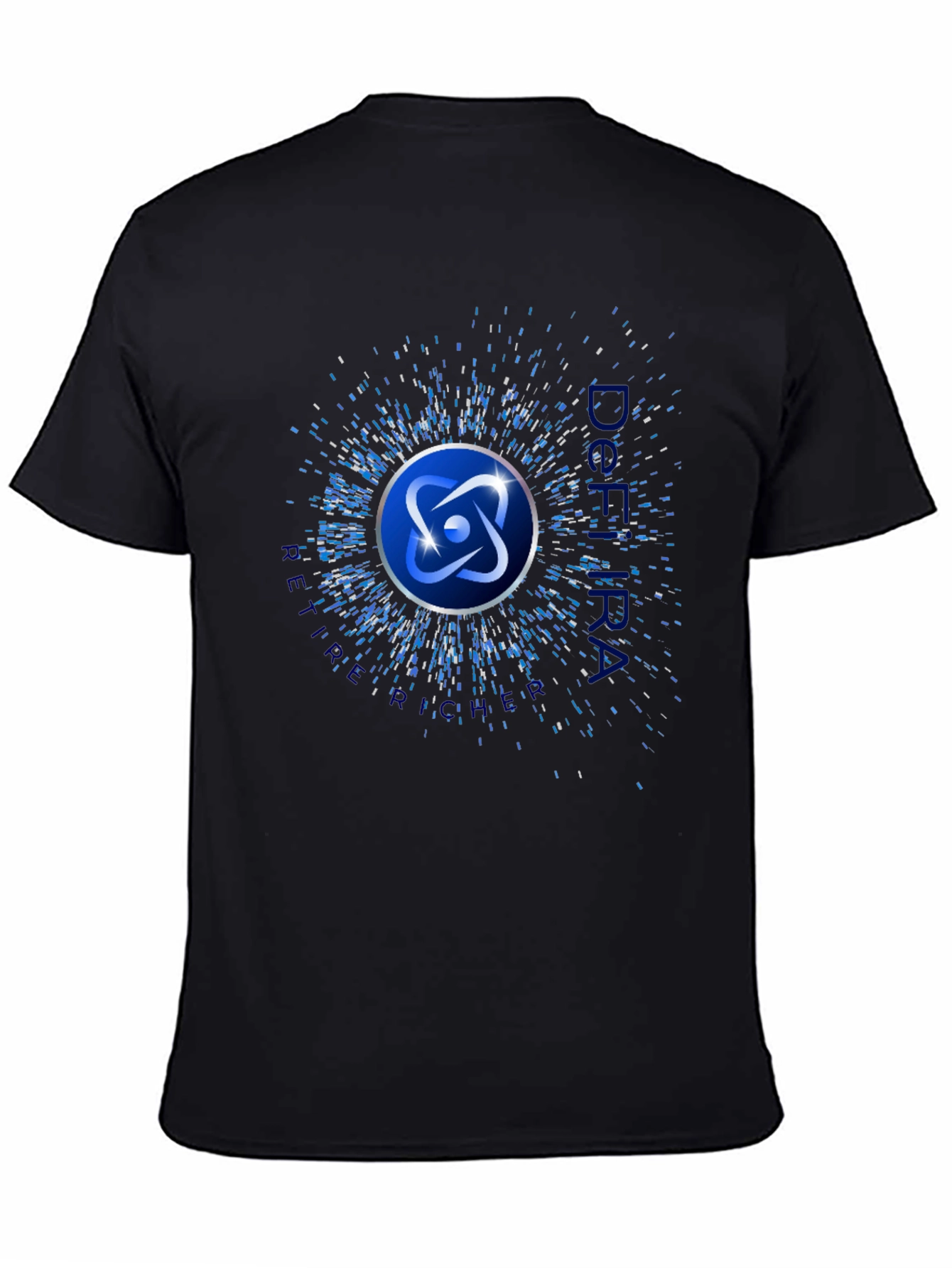 Atom Symbol Graphic Print Black T-Shirt