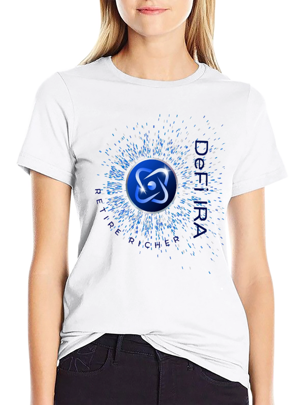 Atom Symbol Graphic Print Black T-Shirt
