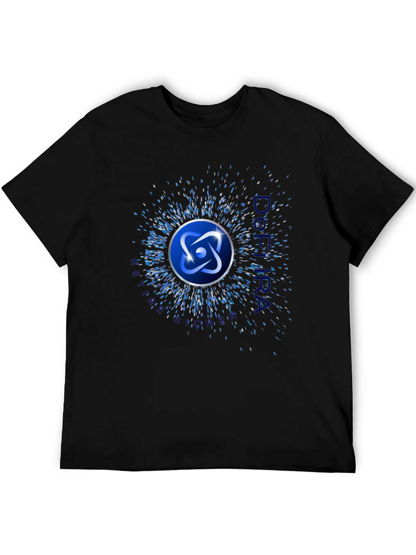 Atom Symbol Graphic Print Black T-Shirt