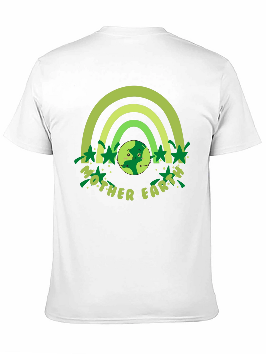 Mother Earth Graphic T-Shirt - Green Rainbow Design