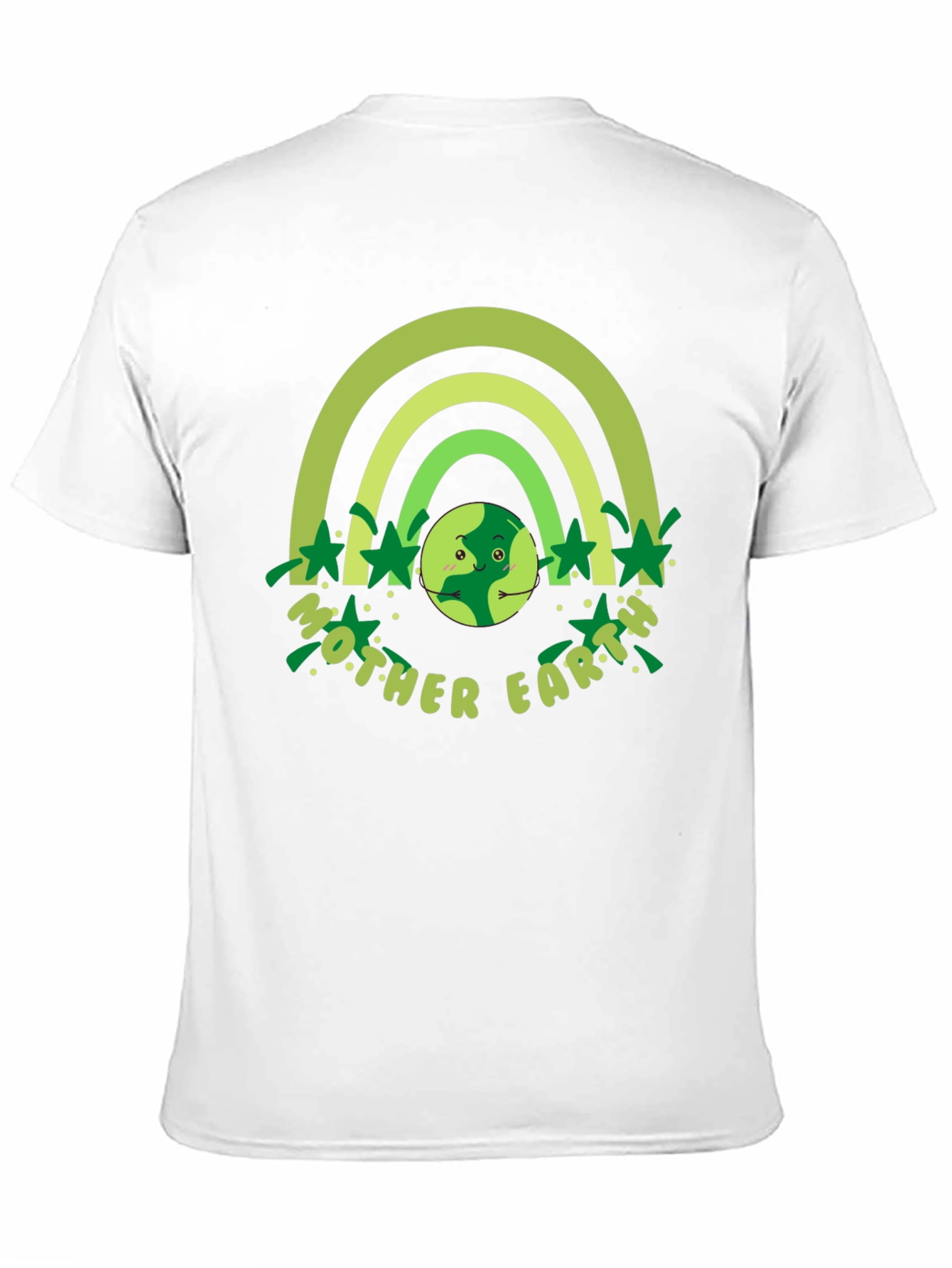 Mother Earth Graphic T-Shirt - Green Rainbow Design