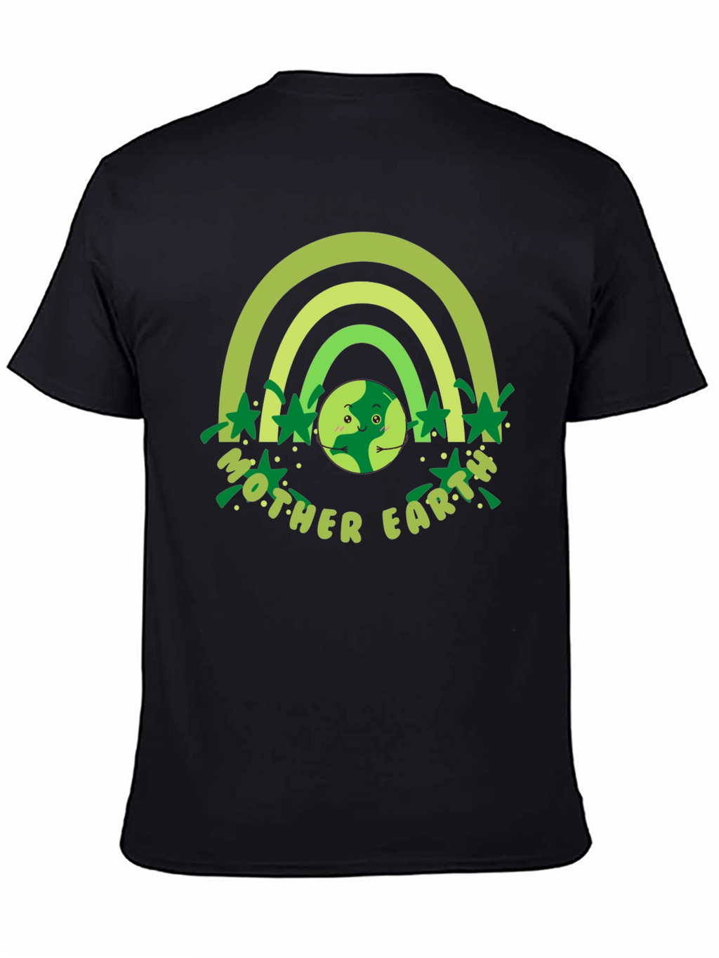 Mother Earth Graphic T-Shirt - Green Rainbow Design