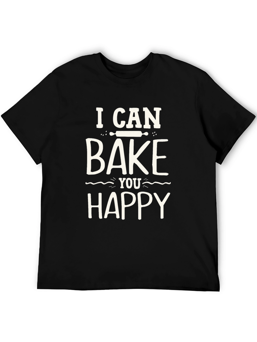 Bake You Happy Graphic Tee - Black Cotton T-Shirt