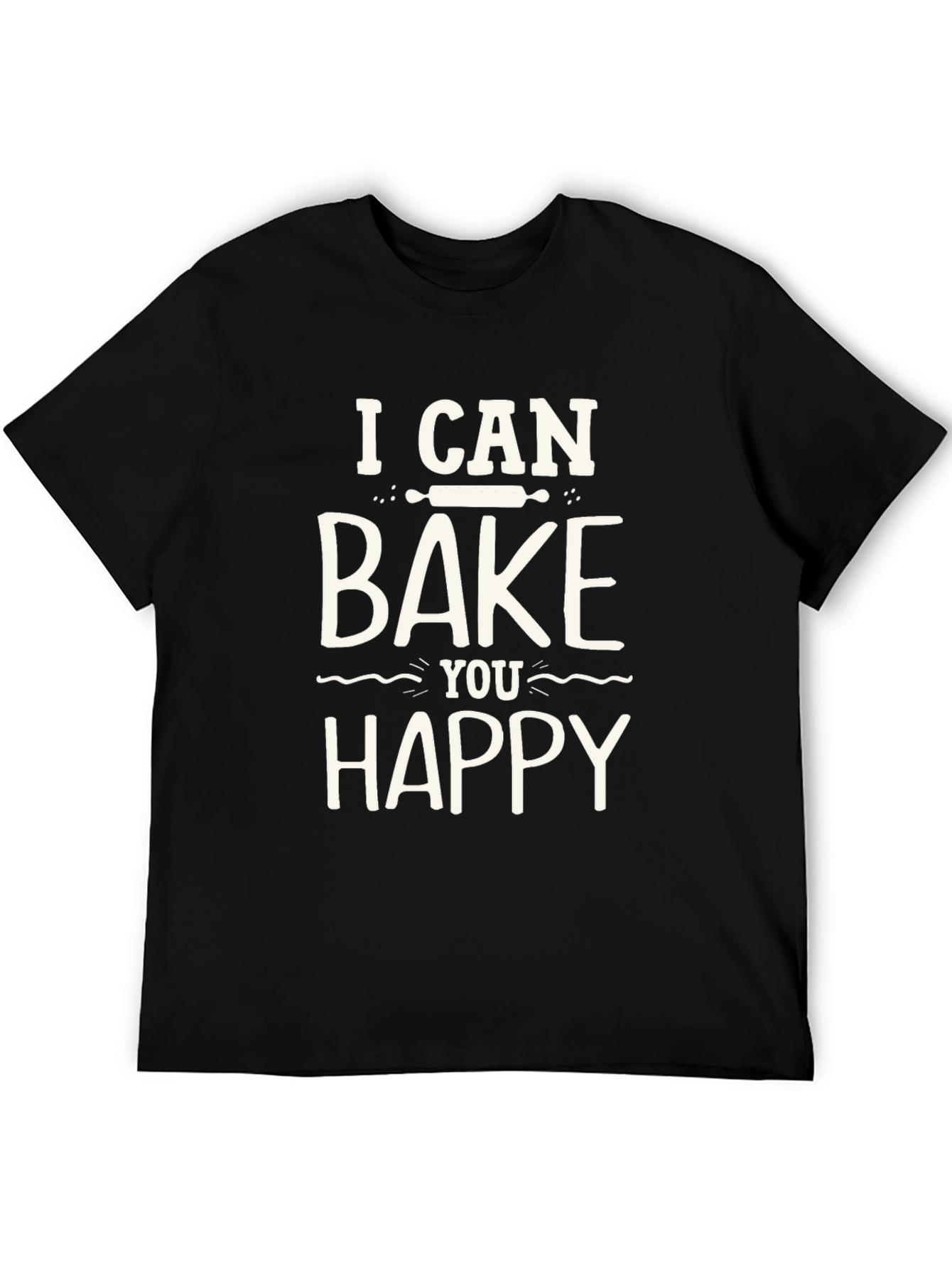 Bake You Happy Graphic Tee - Black Cotton T-Shirt