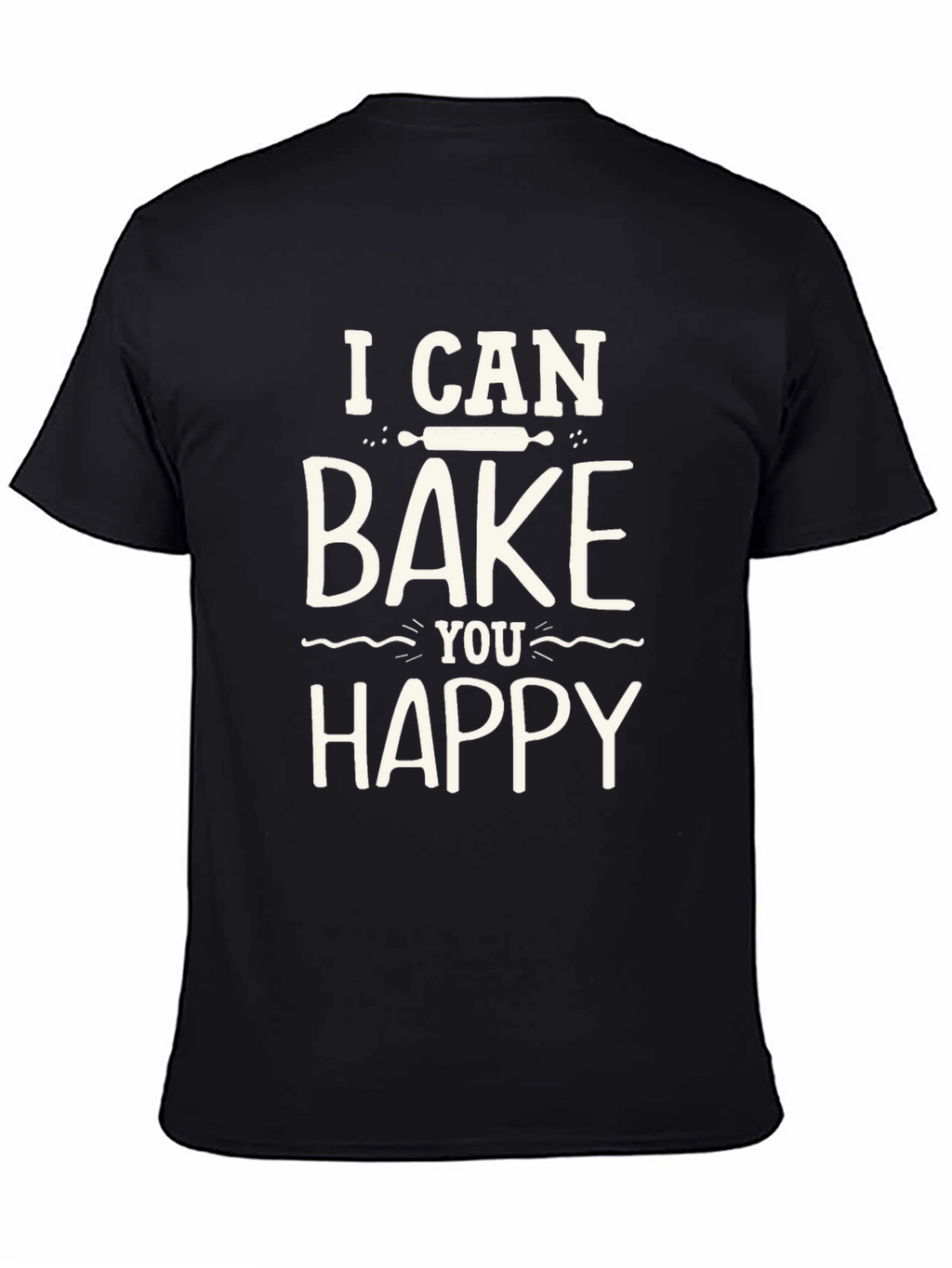 Bake You Happy Graphic Tee - Black Cotton T-Shirt