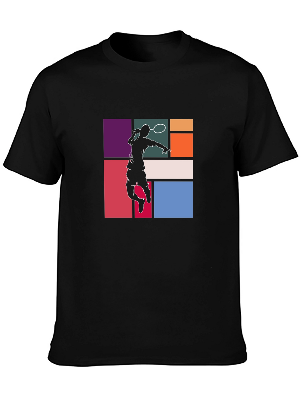 Badminton Player Graphic Tee - Black