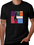 Badminton Player Graphic Tee - Black