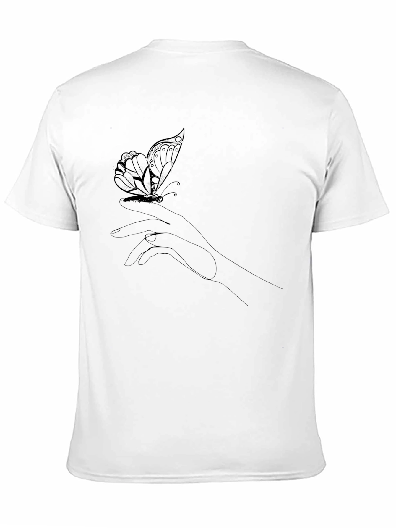 Butterfly Hand Graphic Tee - Stylish Black T-Shirt