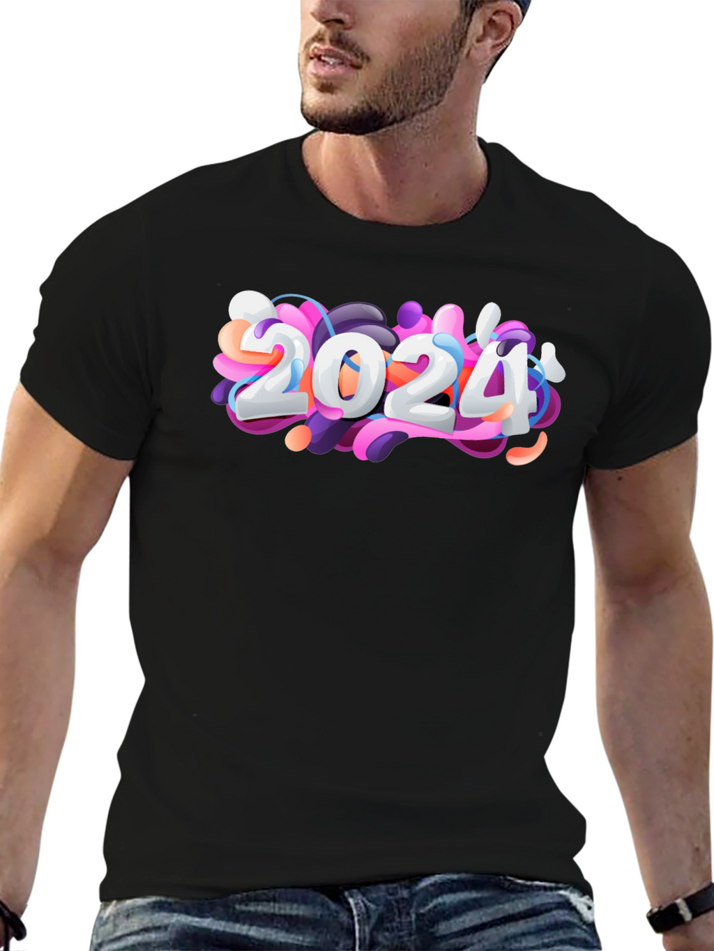 2024 Graphic T-Shirt - Stylish Black Tee