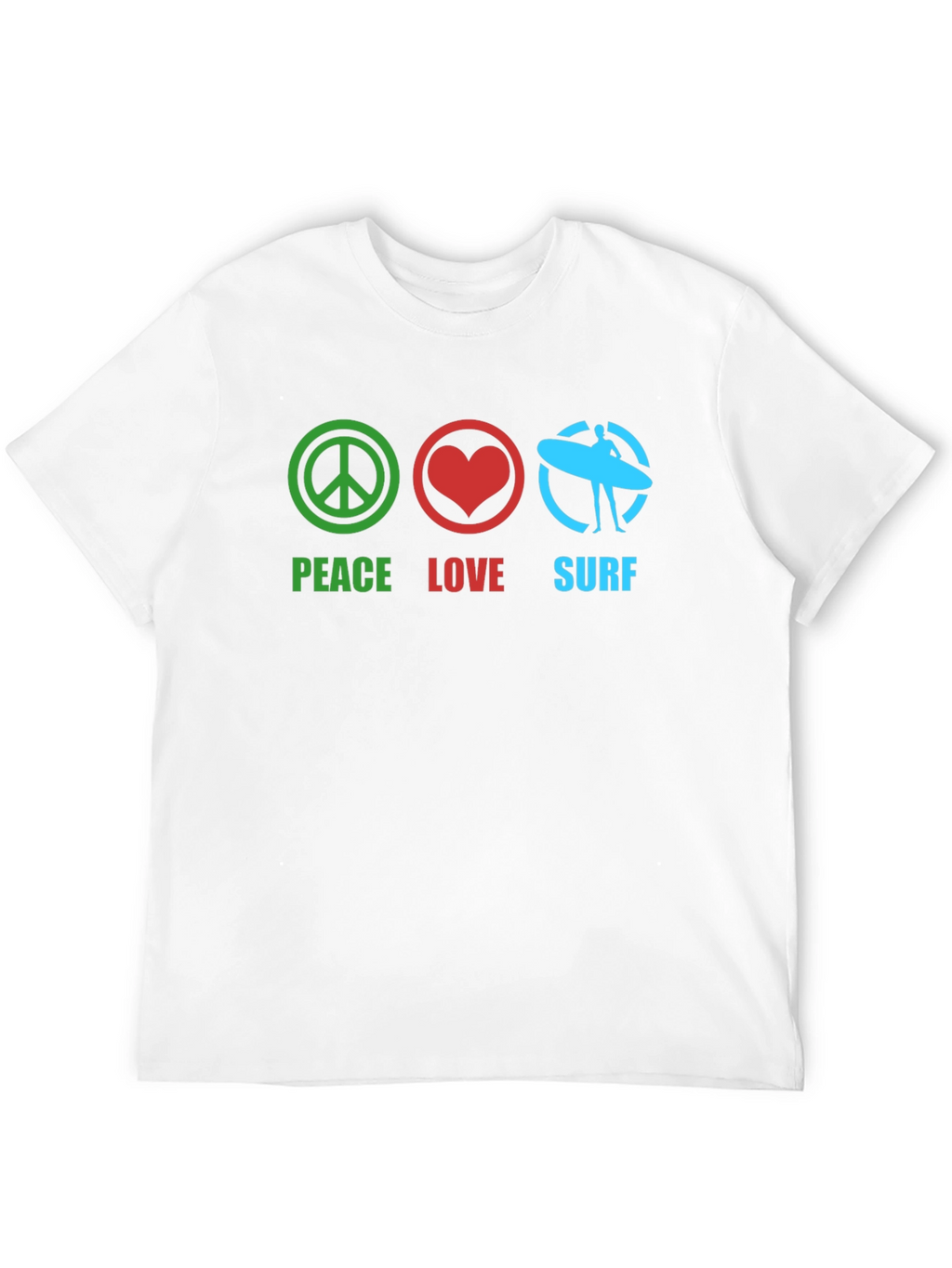 Peace Love Surf Black Graphic T-Shirt
