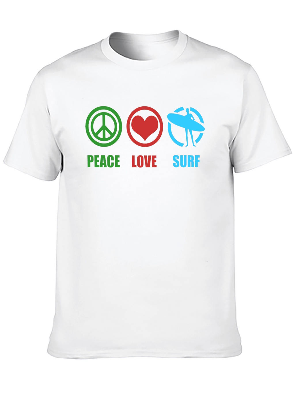 Peace Love Surf Black Graphic T-Shirt