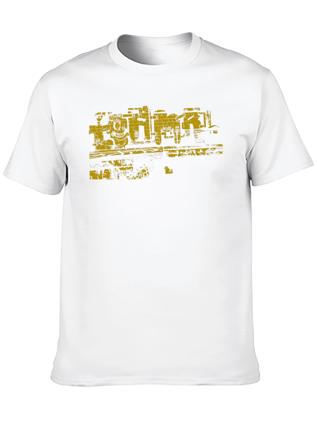 Graphic Tee: Graffiti Wall Art Print - Black