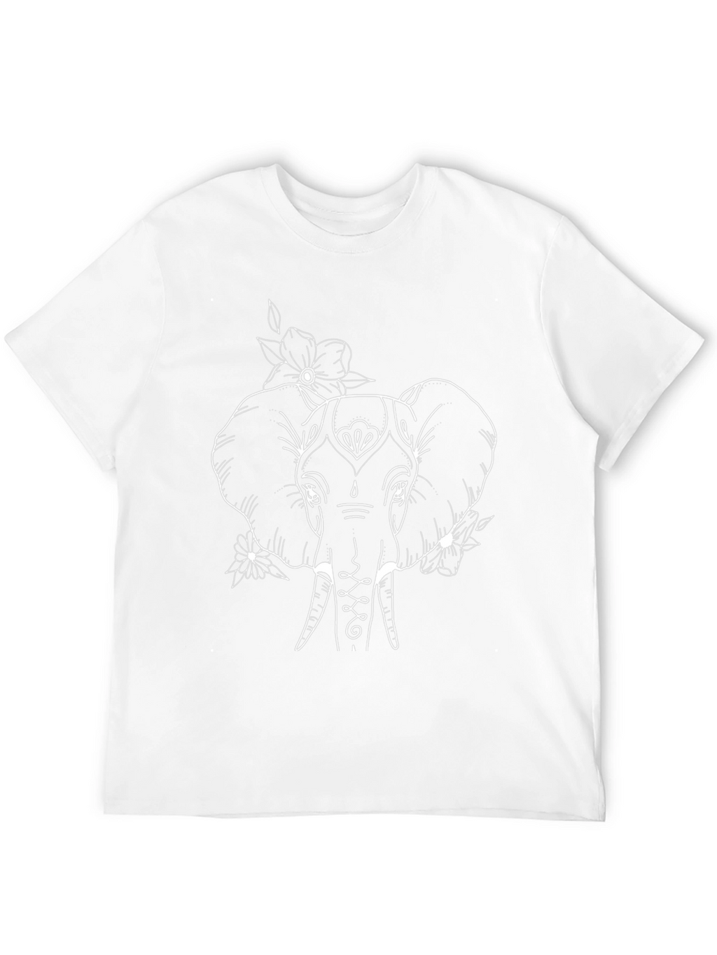 Elephant Outline Graphic Black T-Shirt