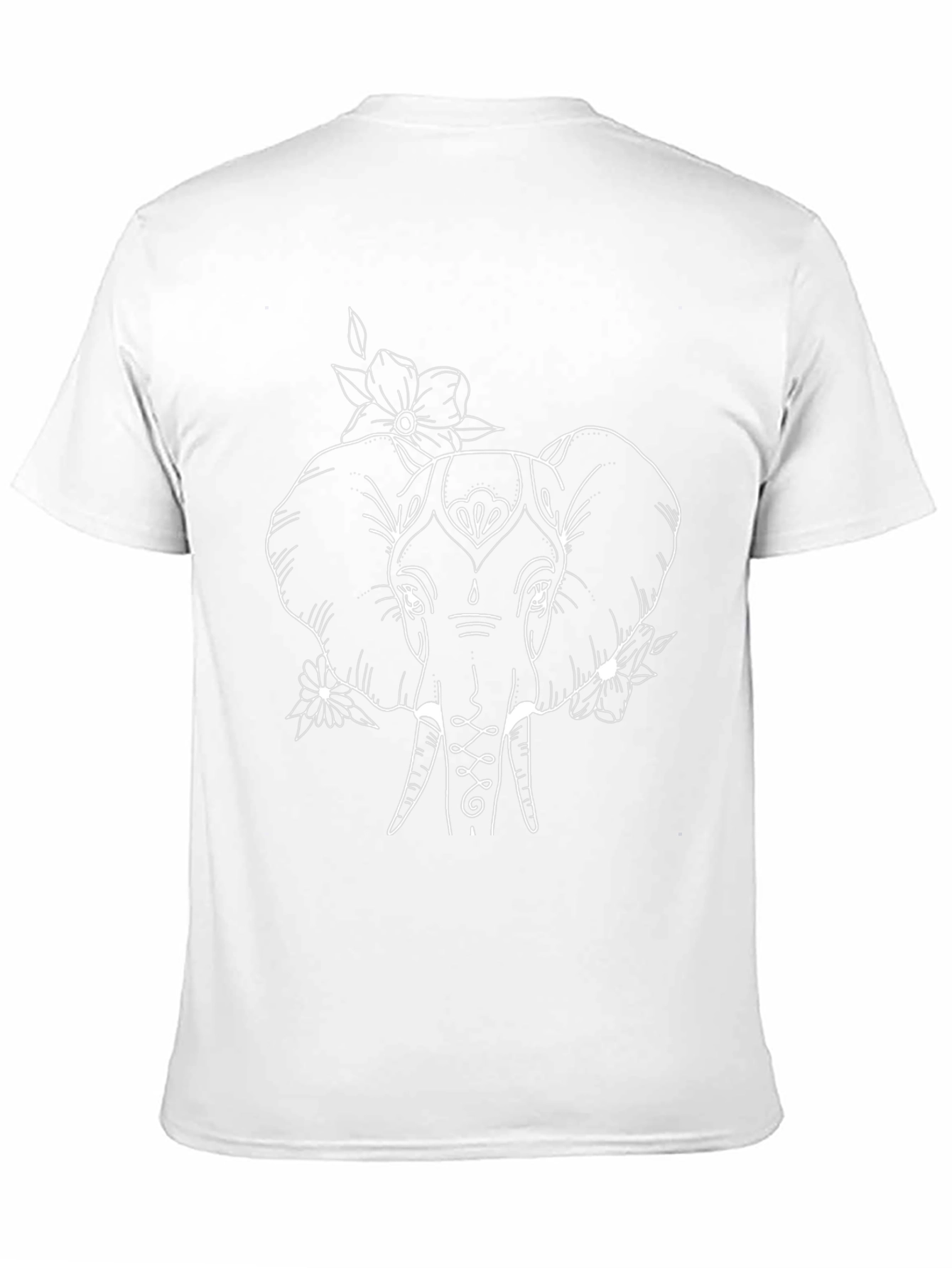 Elephant Outline Graphic Black T-Shirt