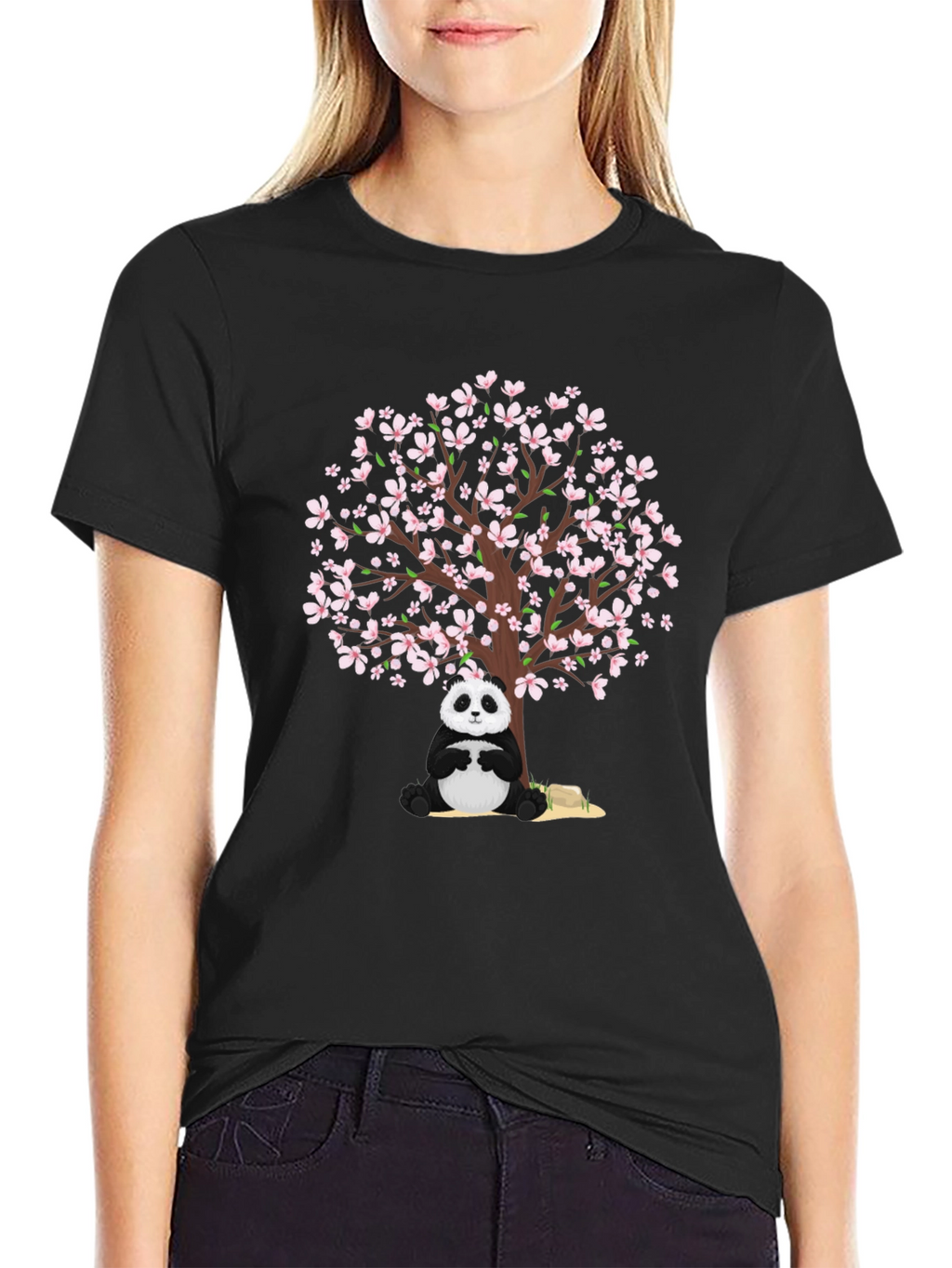 Panda & Cherry Blossom Tree Graphic Tee