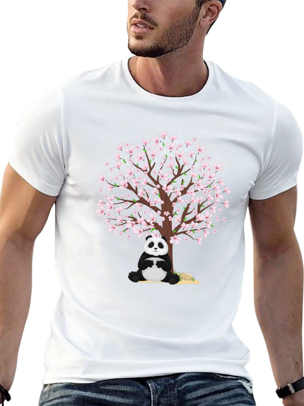 Panda & Cherry Blossom Tree Graphic Tee