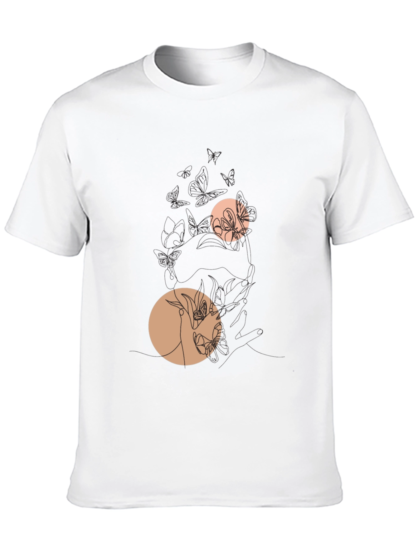 Black Graphic Tee with Floral Circles