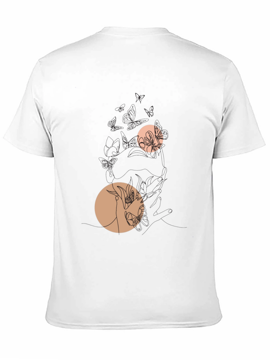 Black Graphic Tee with Floral Circles