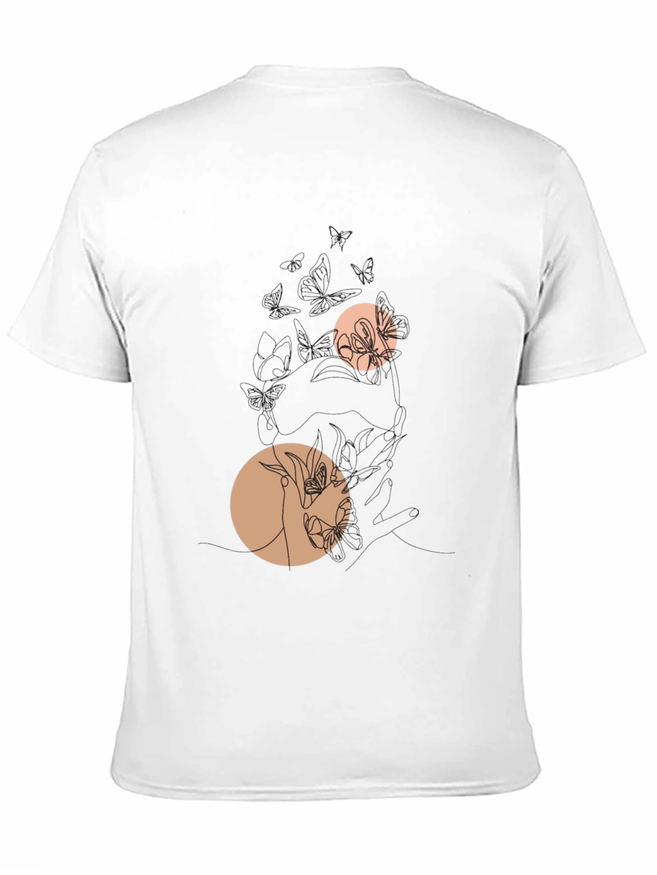 Black Graphic Tee with Floral Circles