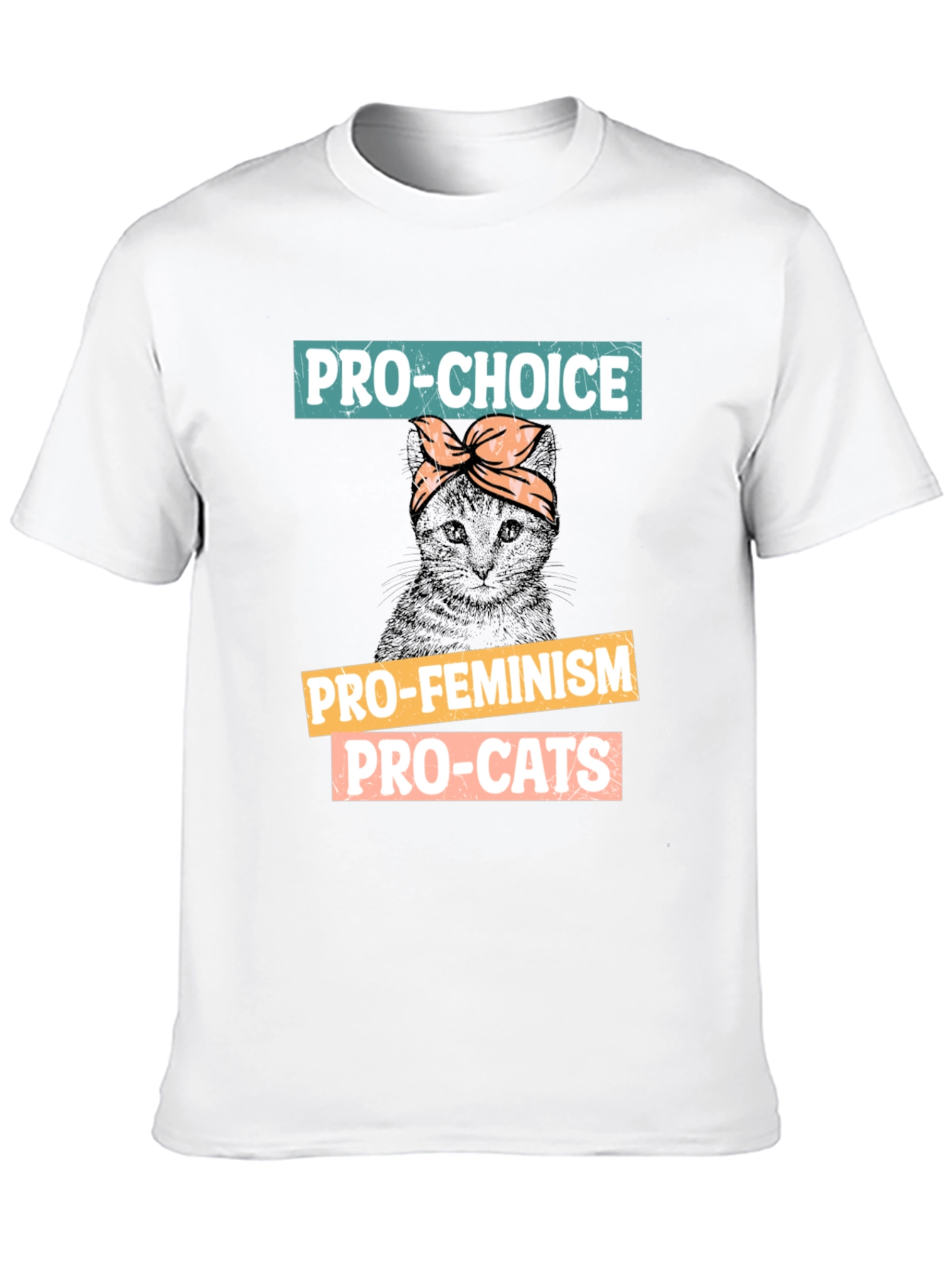Pro-Choice Feminism Pro-Cats Black Graphic T-Shirt