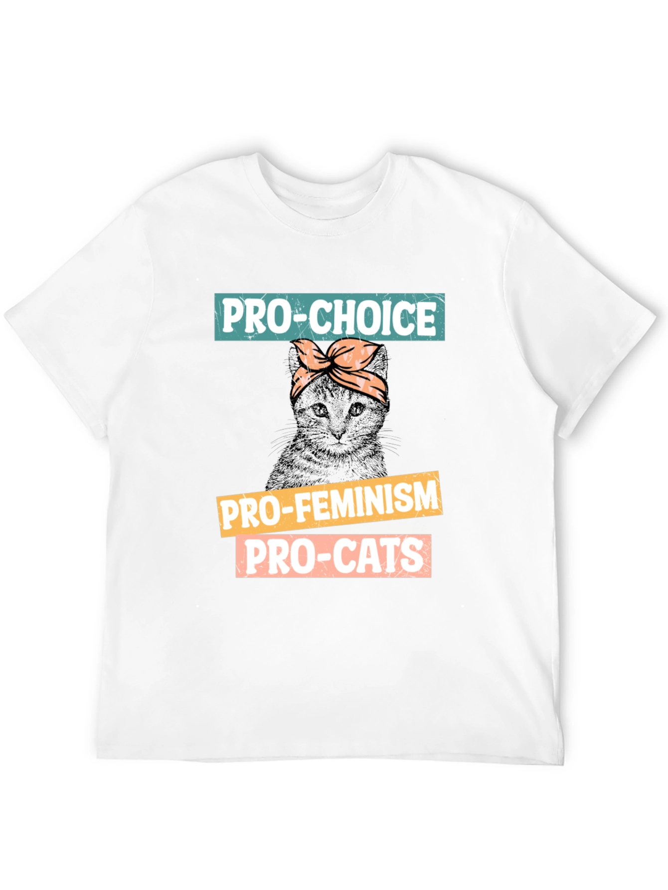 Pro-Choice Feminism Pro-Cats Black Graphic T-Shirt