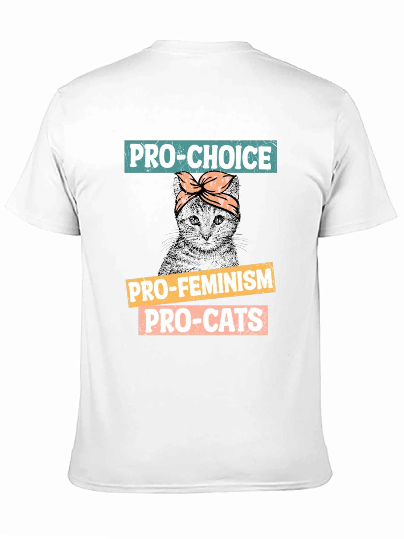 Pro-Choice Feminism Pro-Cats Black Graphic T-Shirt