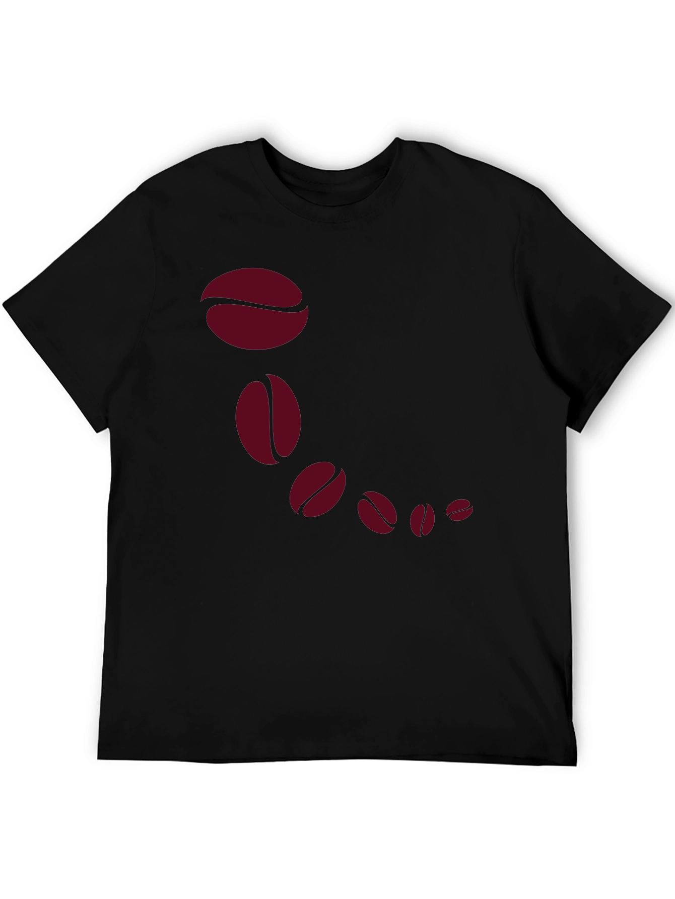 Coffee Bean Cascade Graphic Tee - Stylish Black T-Shirt