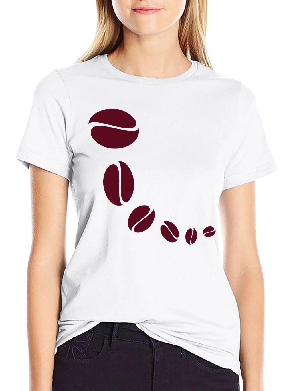Coffee Bean Cascade Graphic Tee - Stylish Black T-Shirt