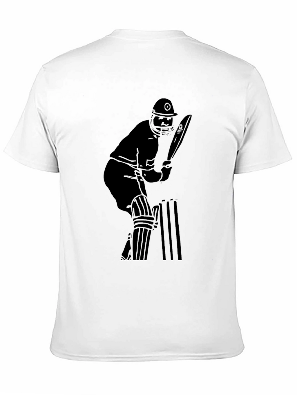 Cricket Player Graphic Tee - Black Cotton T-Shirt
