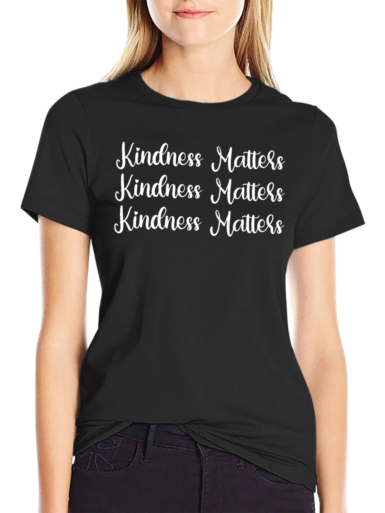 Kindness Matters Graphic T-Shirt - Black Casual Tee
