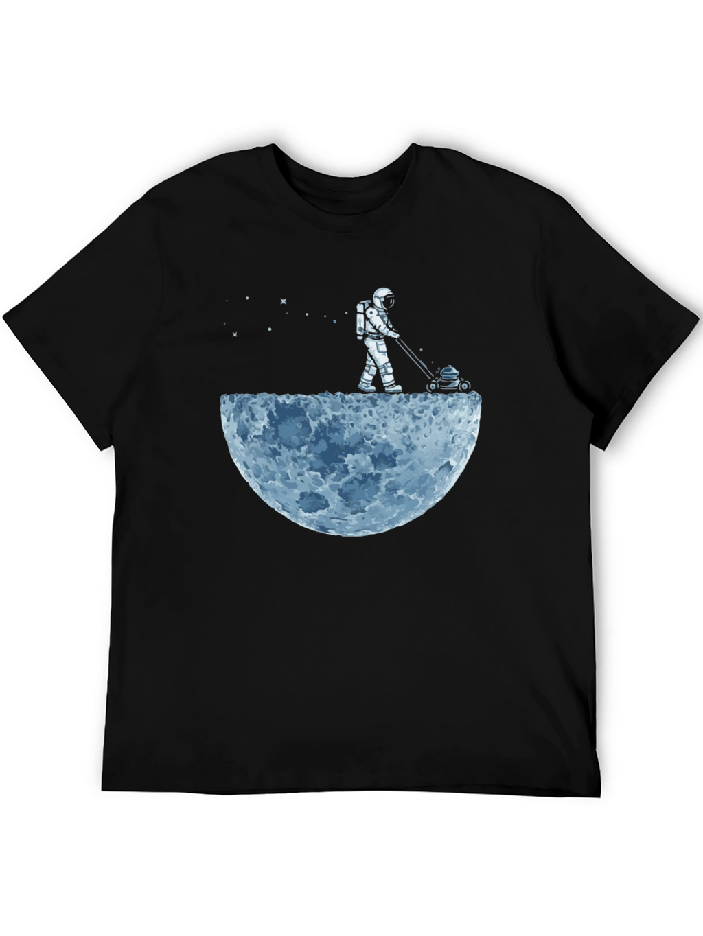 Astronaut Moon Mowing Graphic Tee - Unique Design