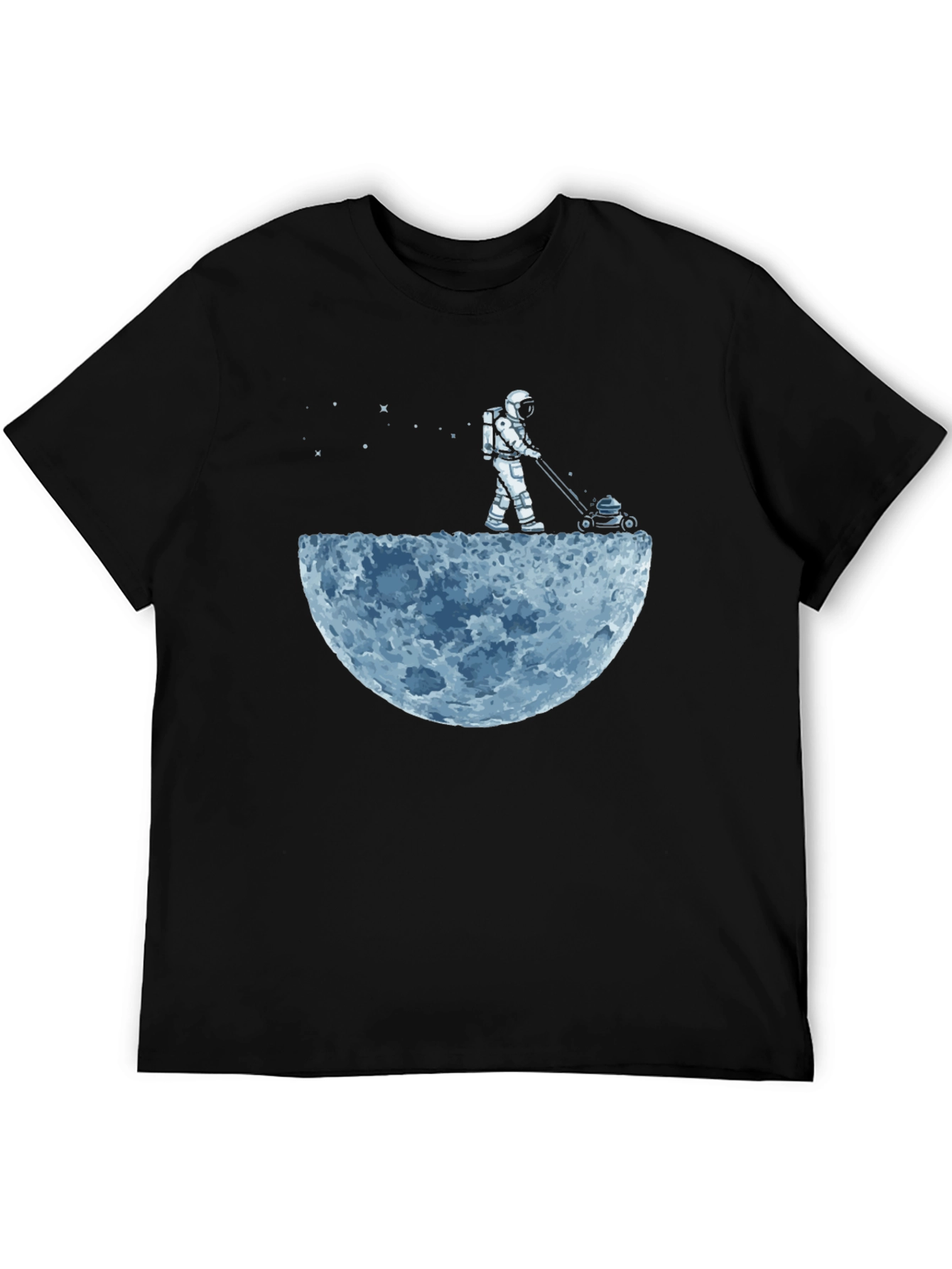 Astronaut Moon Mowing Graphic Tee - Unique Design