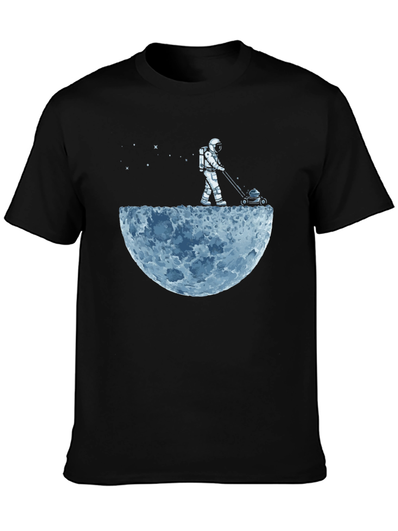 Astronaut Moon Mowing Graphic Tee - Unique Design