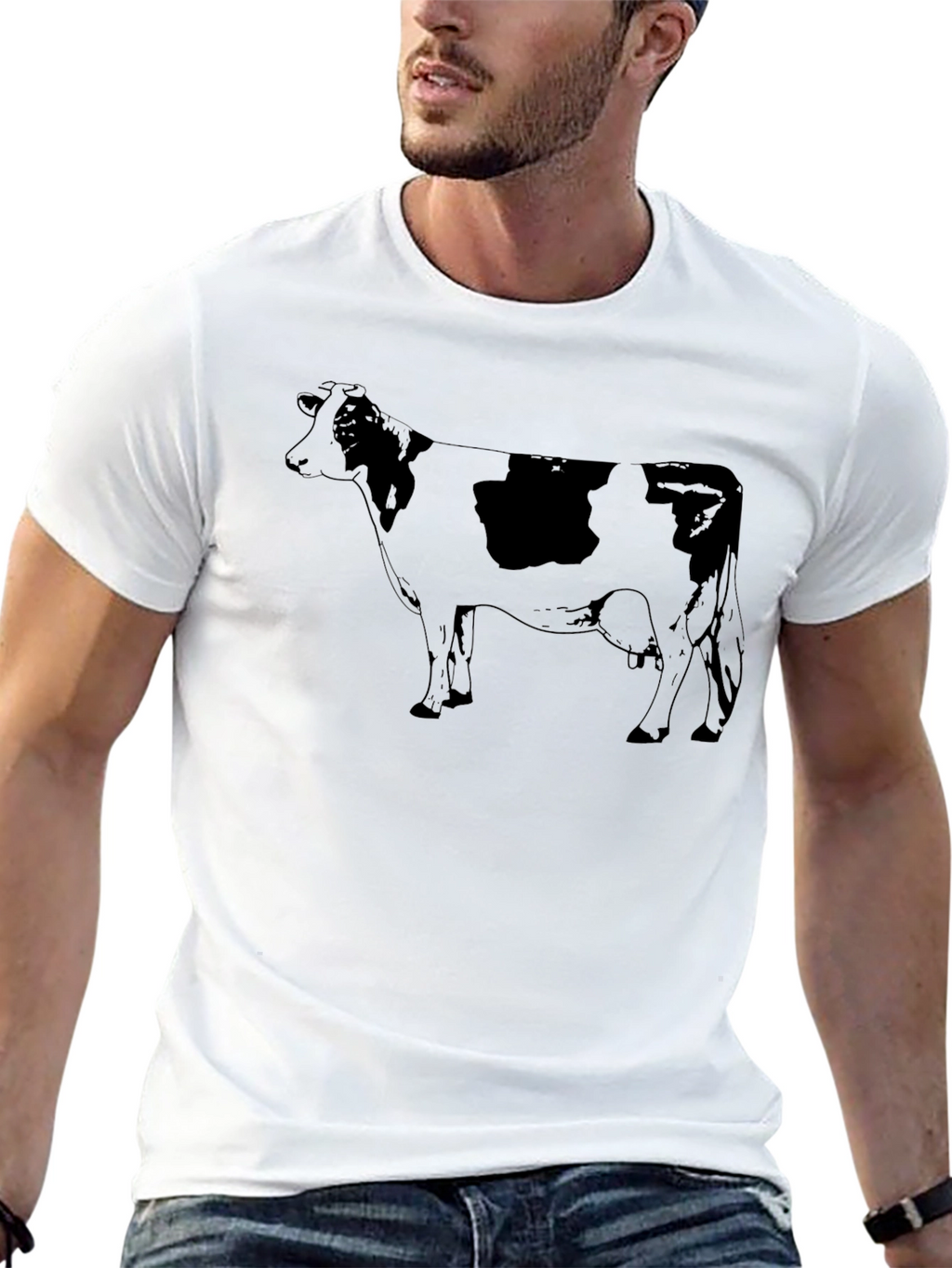 Cow Print T-Shirt - Casual Graphic Tee