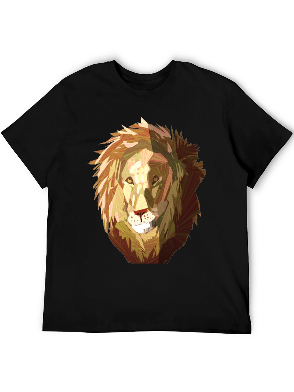 Geometric Lion Graphic Tee - Mens Black T-Shirt