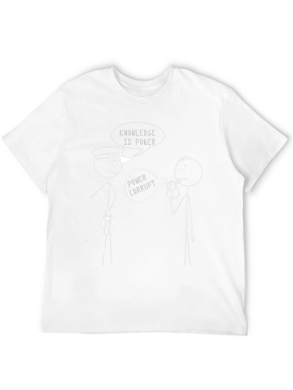 Funny Stick Figure T-Shirt - Knowledge is Power