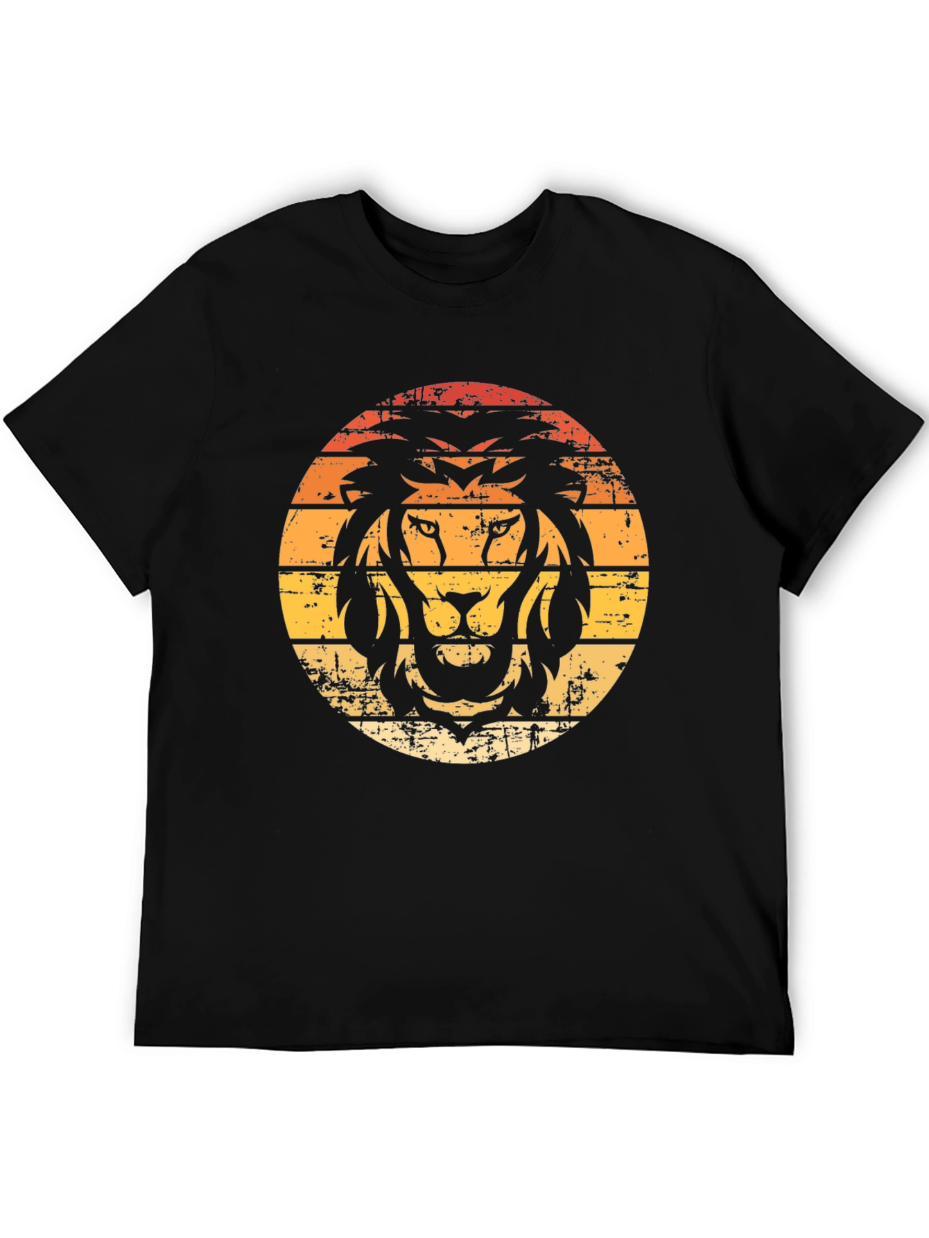 Retro Lion Graphic Tee - Vintage Sunset Style