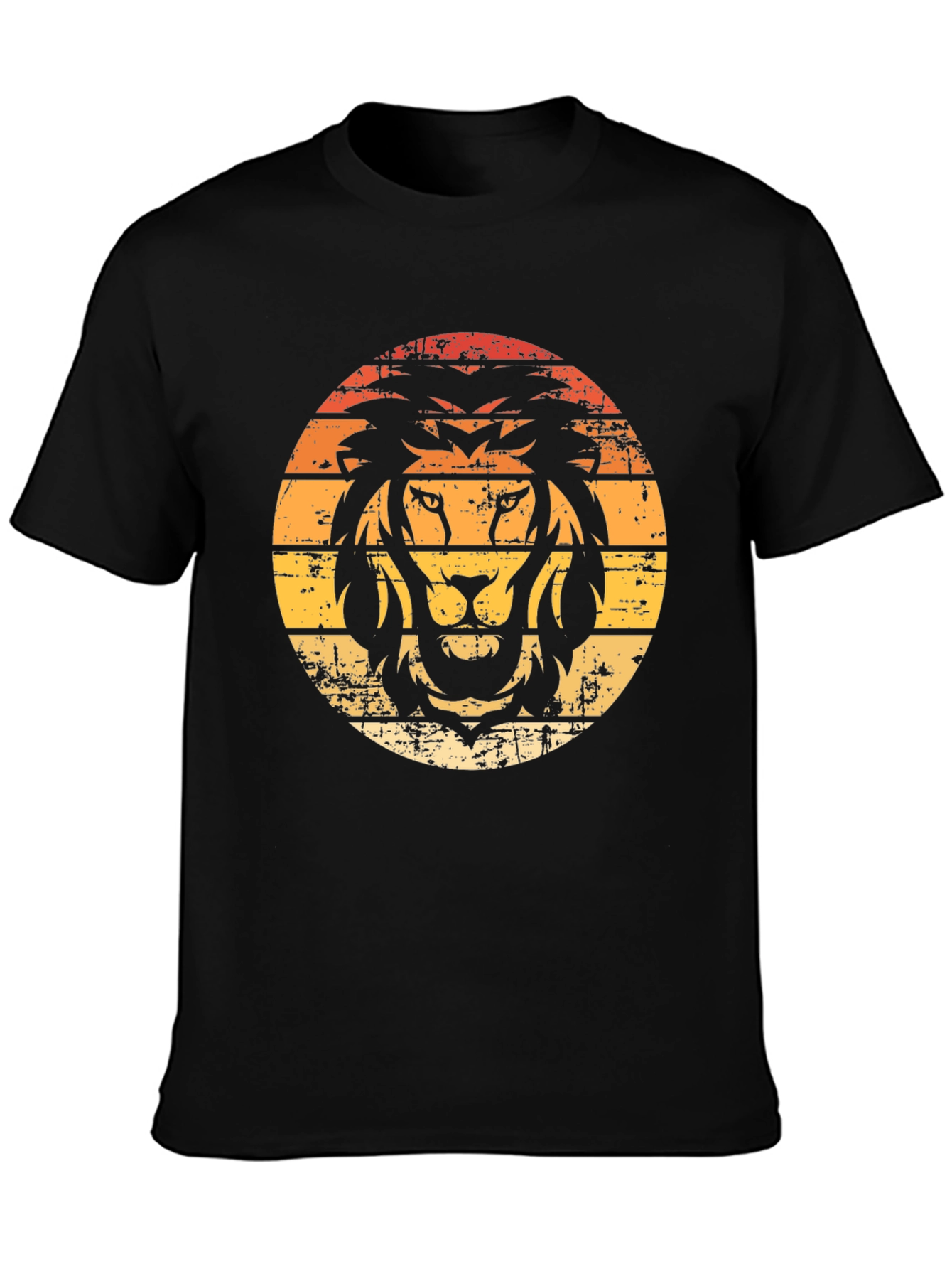 Retro Lion Graphic Tee - Vintage Sunset Style