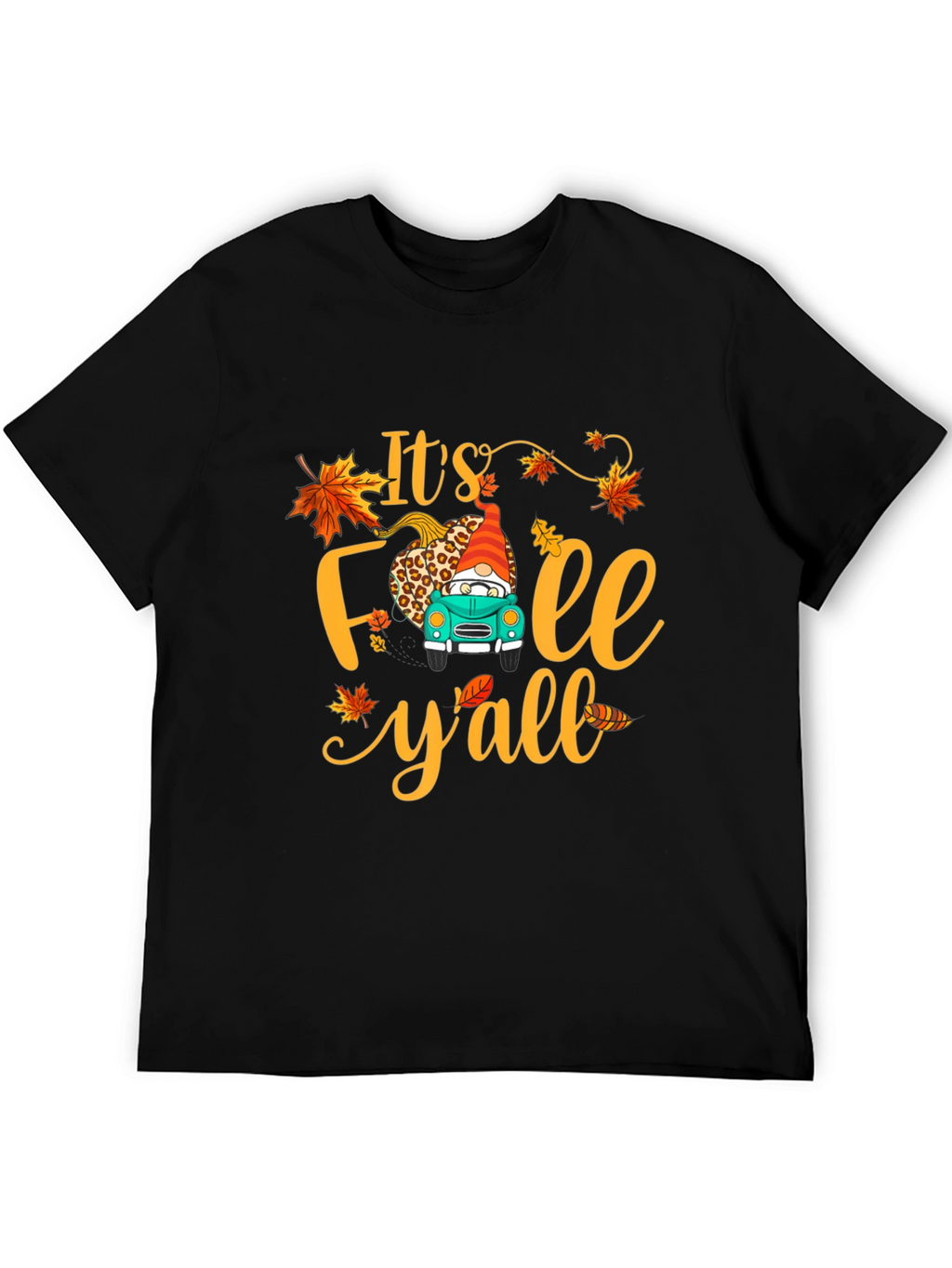 Its Fall Yall T-Shirt Autumn Gnome Truck