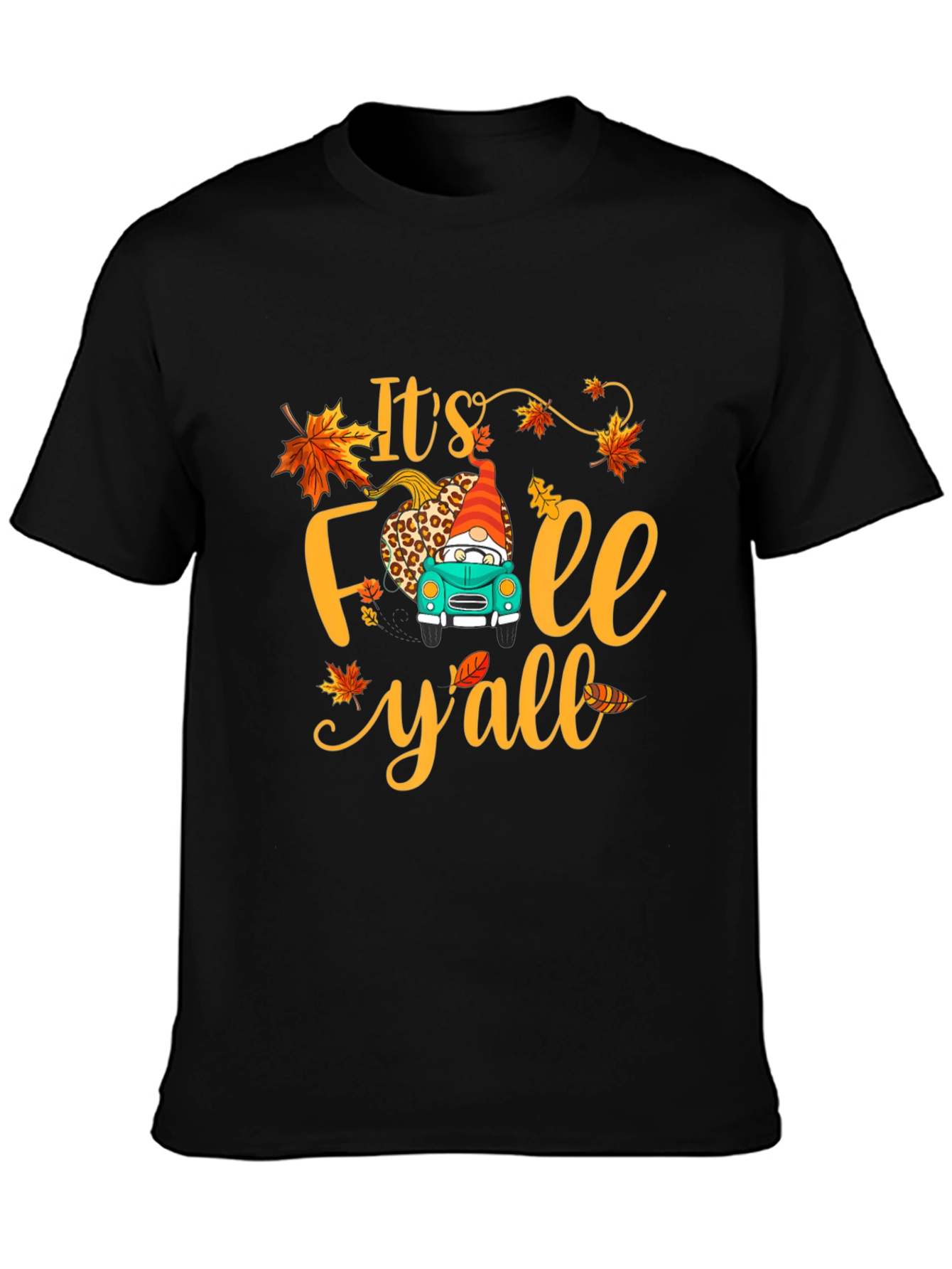 Its Fall Yall T-Shirt Autumn Gnome Truck